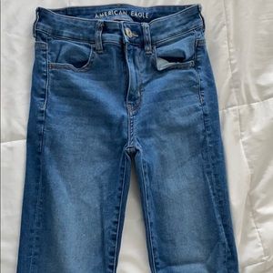 blue american eagle skinny jeans size 2